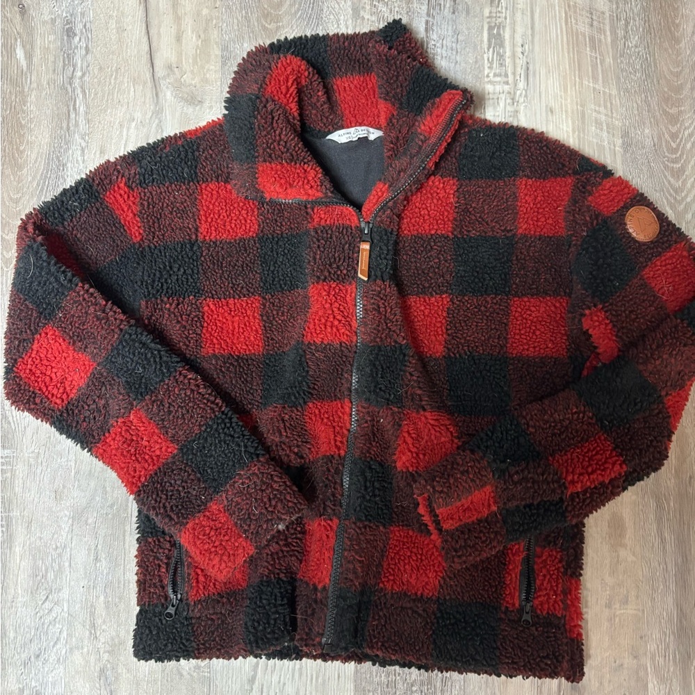 Alpine Design Red and Black Sherpa Puffer Jacket